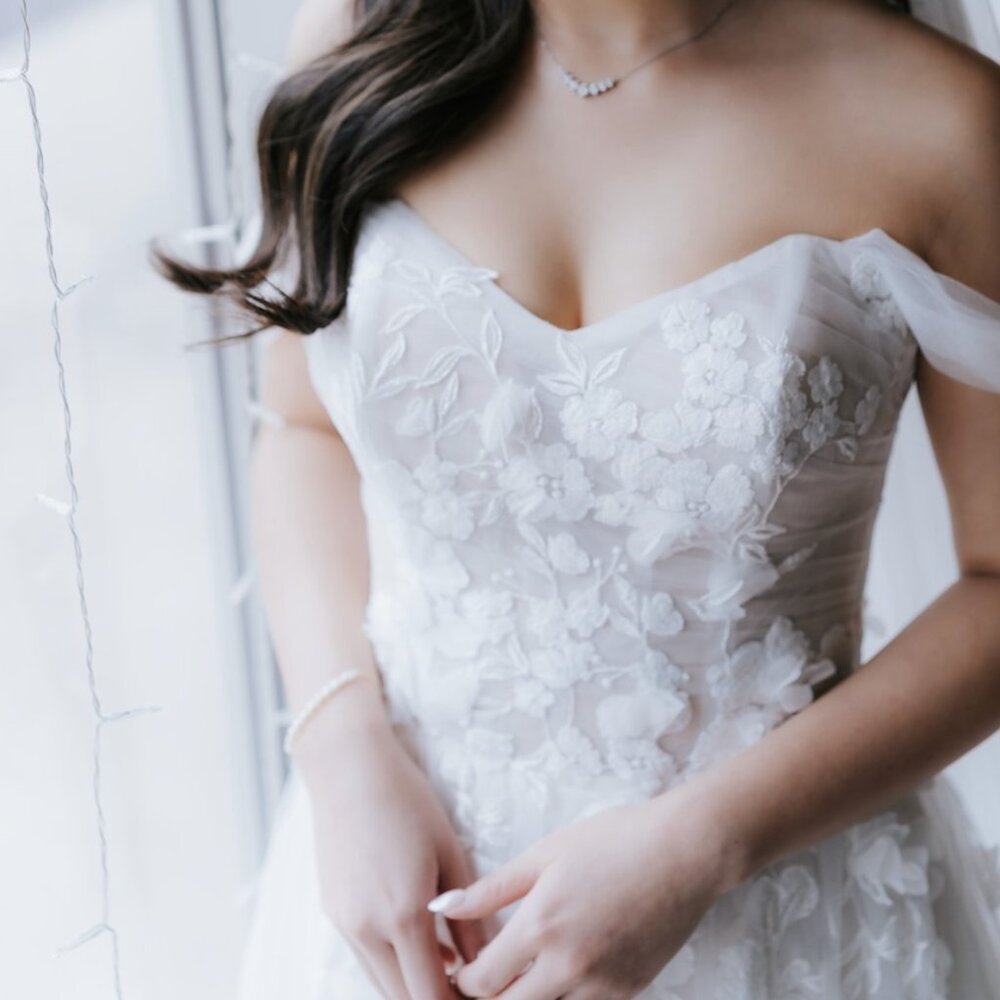Maggie Sottero - Laila A-Line Strapless 3D Floral Wedding Gown - Picture 3 of 6